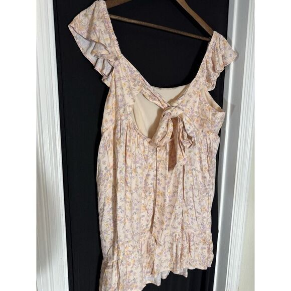 Arizona Jean Co Peach Floral Dress Size 2XL New Without Tags Cottage Boho Spring - Picture 4 of 7